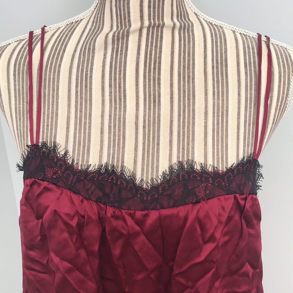 Victoria’s Secret burgundy and black silk chemise size large